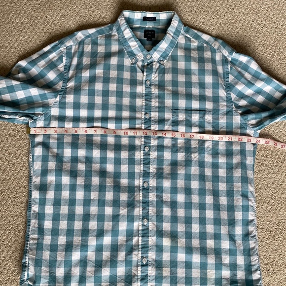 J Crew long sleeve button down shirt blue white check XL - Picture 6 of 14